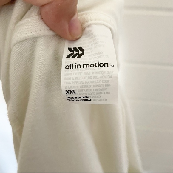 All in Motion Women’s Off-White Funnel Neck Thumb Holes Sweatshirt Size XXL - Picture 11 of 13